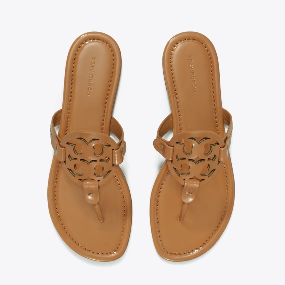 Tory Burch Miller Patent Sandals in Tan